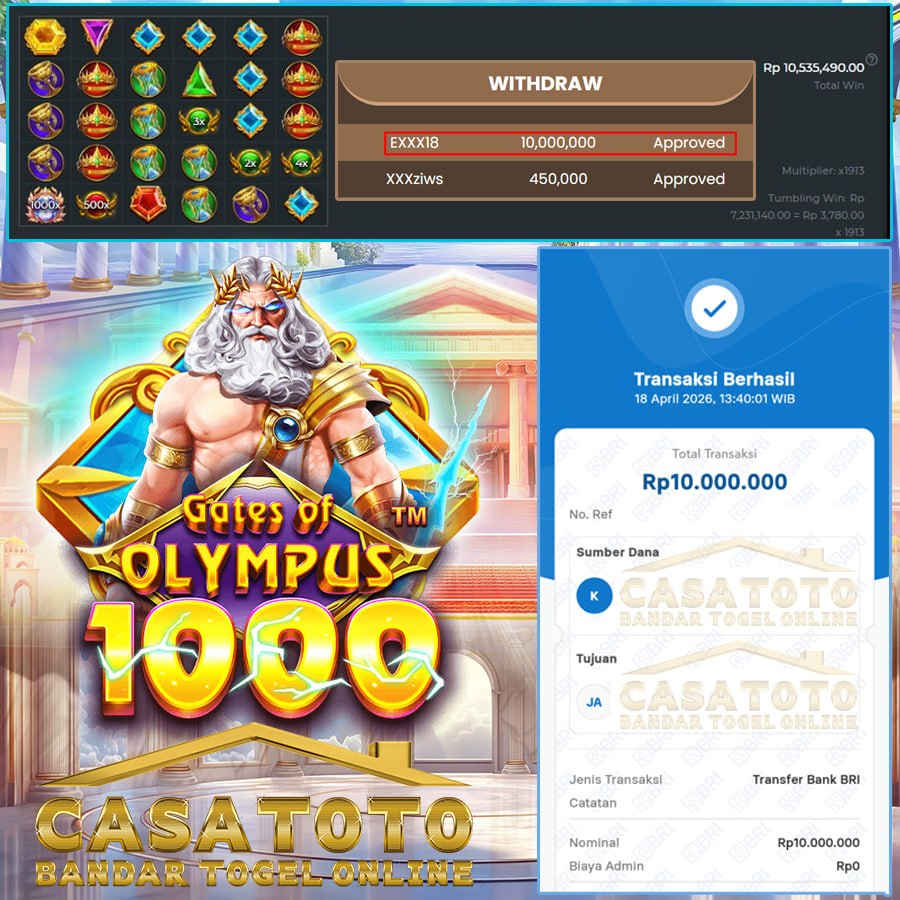  GERBANG KEBERUNTUNGAN ADA GATES OF OLYMPUS 1000!!