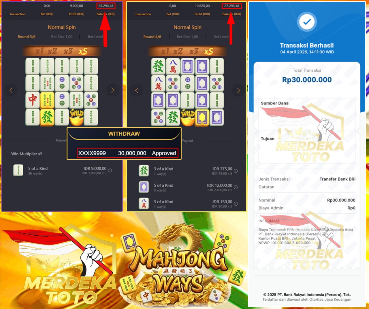 SELAMAT UNTUK MEMBER MERDEKATOTO JACKPOT BESAR DI PROVIDER PG SOFT!!