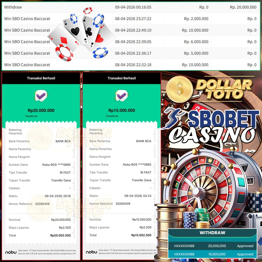 KEMENANGAN YANG MENAKJUBKAN DI DOLLARTOTO BOSKU !! MENANG SEBESAR 10JT DI SBOBET CASINO !!!
