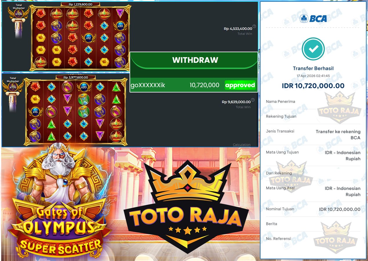 TOTORAJA CUAN LAGI SEBESAR 10 JT DI GATES OF OLYMPUS SUPER SCATTER BOSKU!!