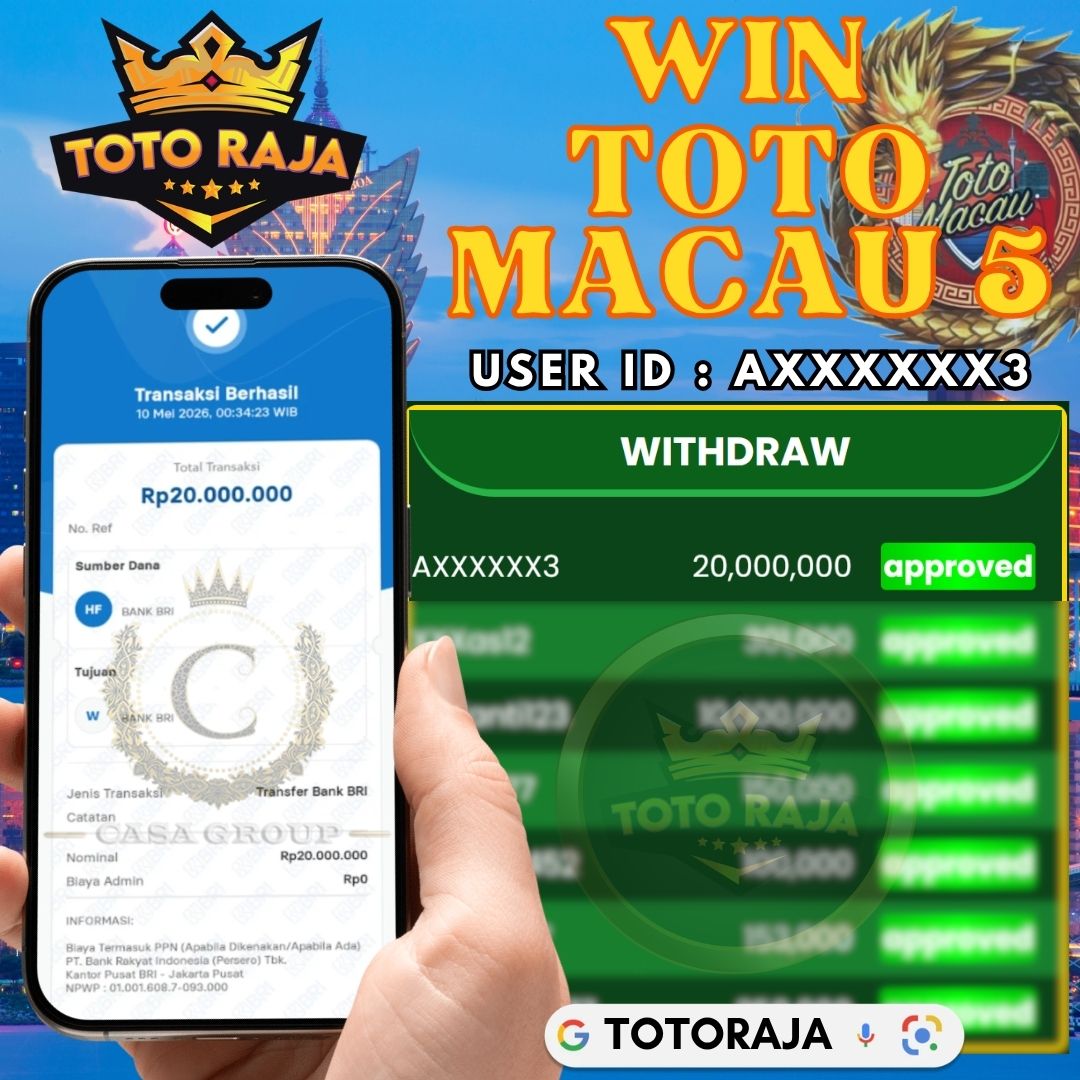 MELEDAK !! SELAMAT MEMBER TOTORAJA JACKPOT PAUS DI PASARAN TOTO MACAU 5 