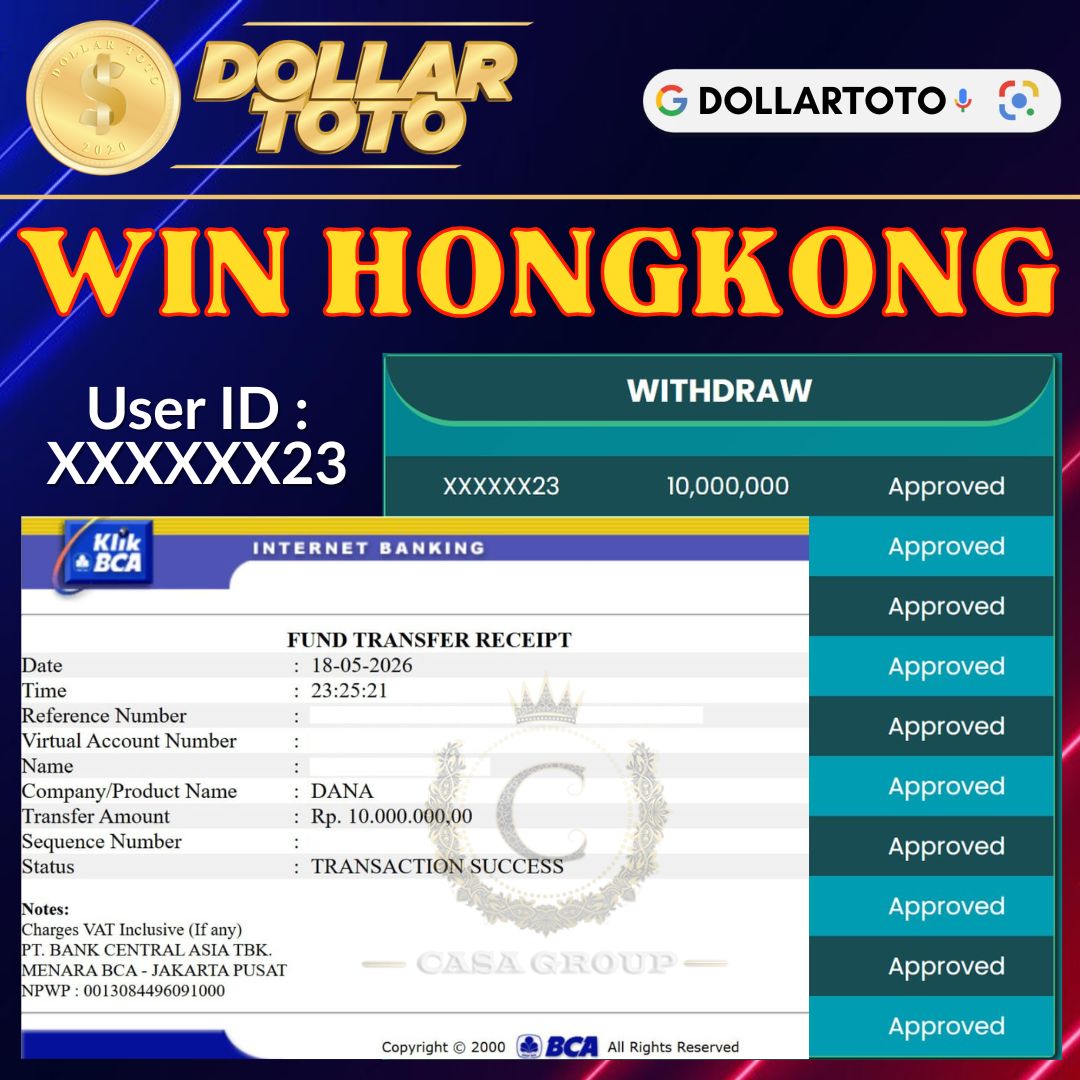 MELEDAK !! SELAMAT MEMBER DOLLARTOTO JACKPOT PAUS DI PASARAN HONGKONG 