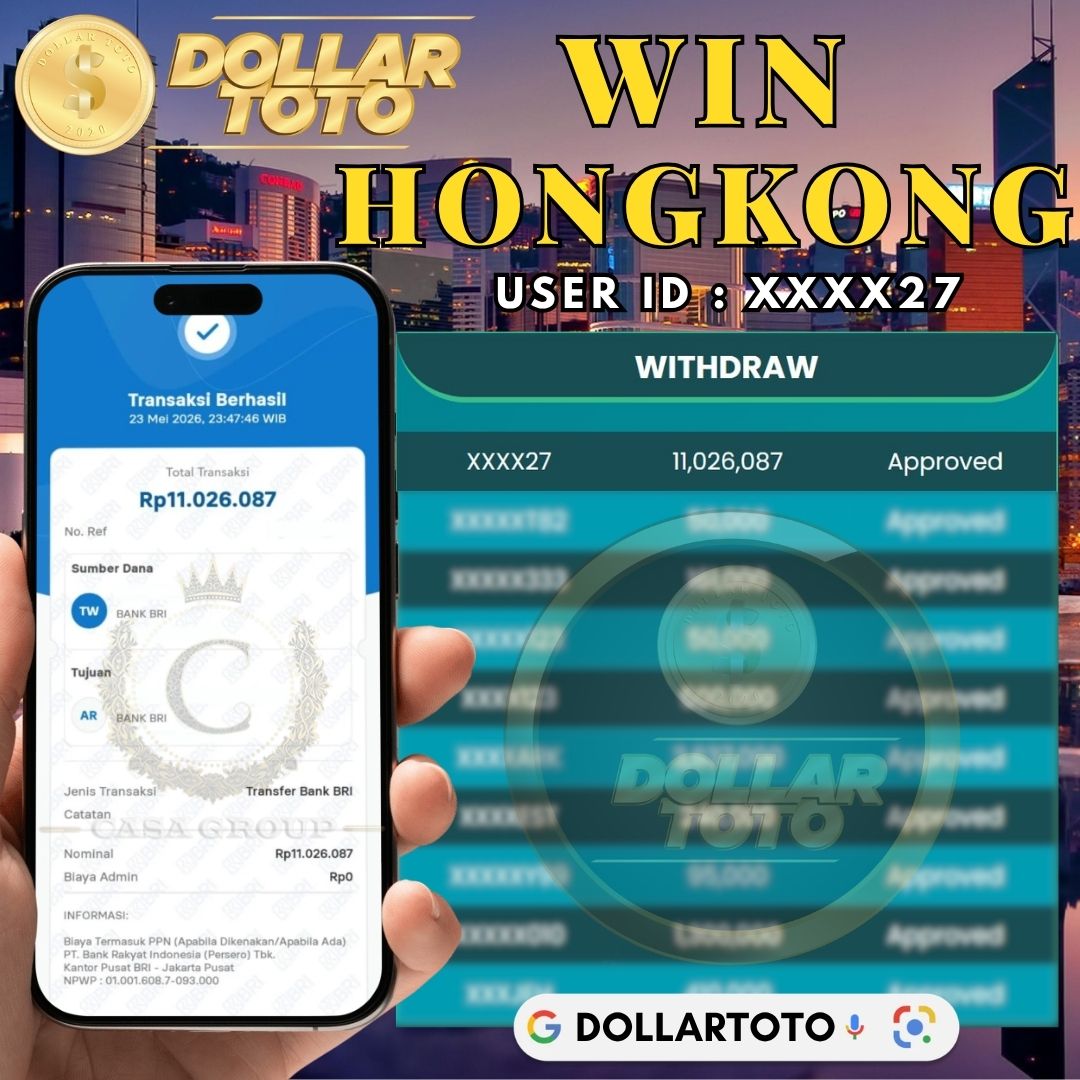 MELEDAK !! SELAMAT MEMBER DOLLARTOTO JACKPOT PAUS DI PASARAN HONGKONG 
