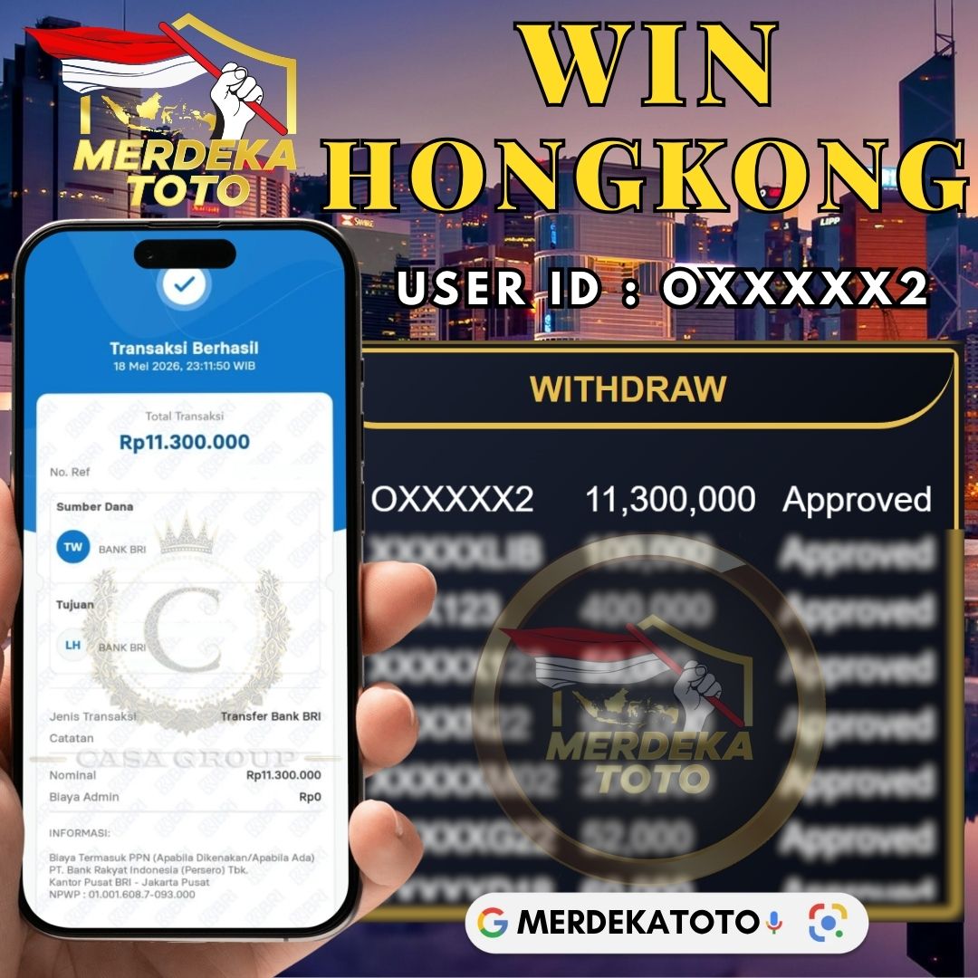 MELEDAK !! SELAMAT MEMBER MERDEKATOTO JACKPOT PAUS DI PASARAN HONGKONG 