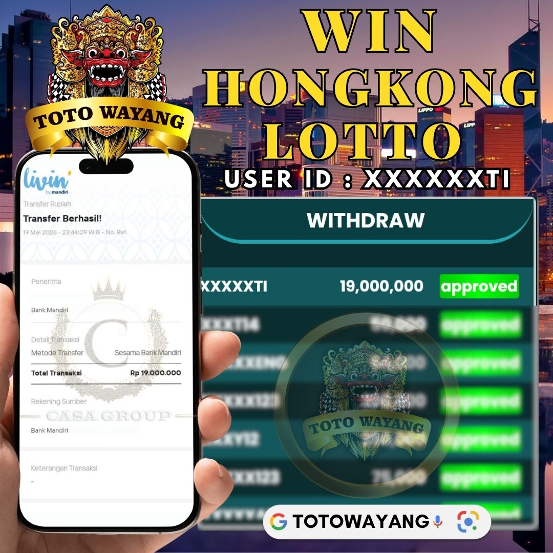 MELEDAK !! SELAMAT MEMBER TOTOWAYANG JACKPOT PAUS DI PASARAN HONGKONG LOTTO 