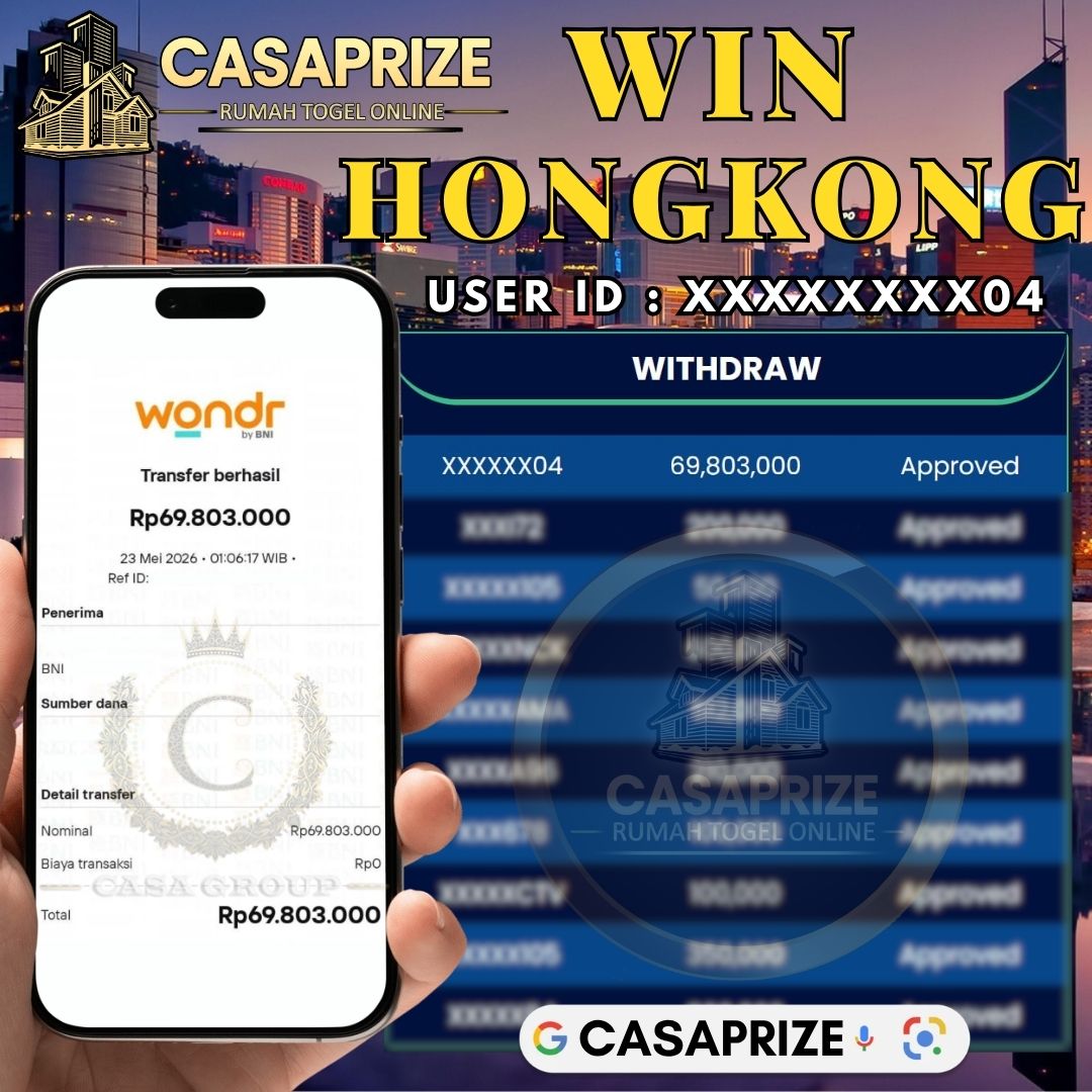 MELEDAK !! SELAMAT MEMBER CASAPRIZE JACKPOT PAUS DI PASARAN HONGKONG 