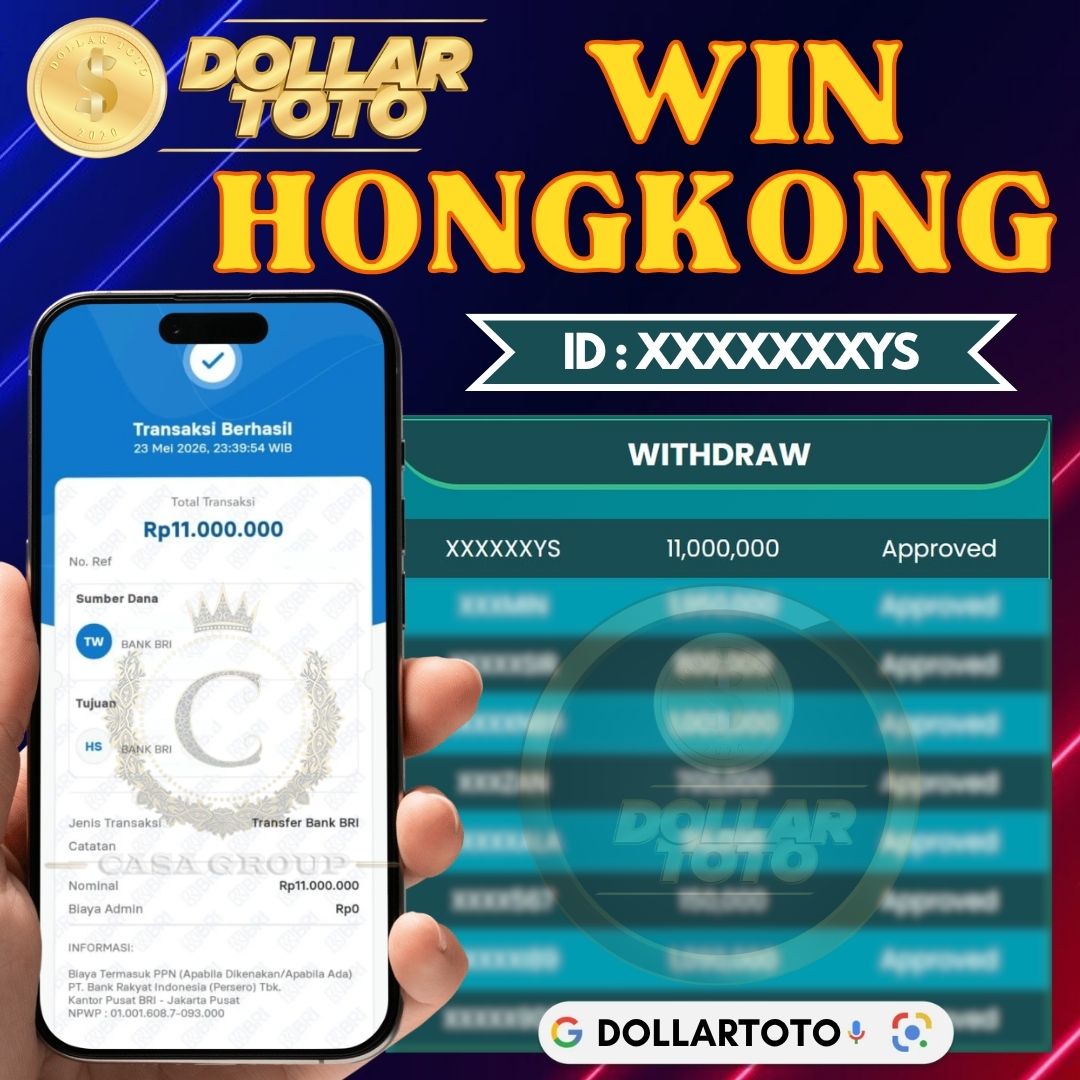 MELEDAK !! SELAMAT MEMBER DOLLARTOTO JACKPOT PAUS DI PASARAN HONGKONG