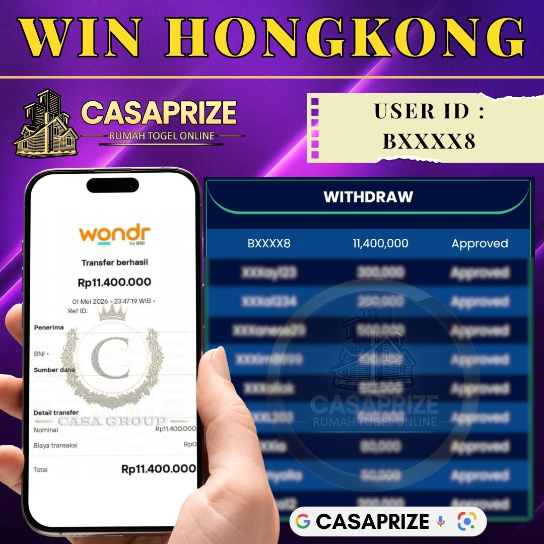 MELEDAK !! SELAMAT MEMBER CASAPRIZE JACKPOT PAUS DI PASARAN HONGKONG