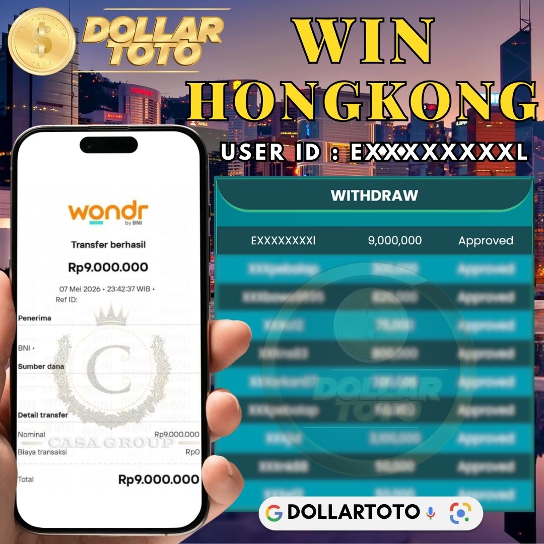 MELEDAK !! SELAMAT MEMBER DOLLARTOTO JACKPOT PAUS DI PASARAN HONGKONG 
