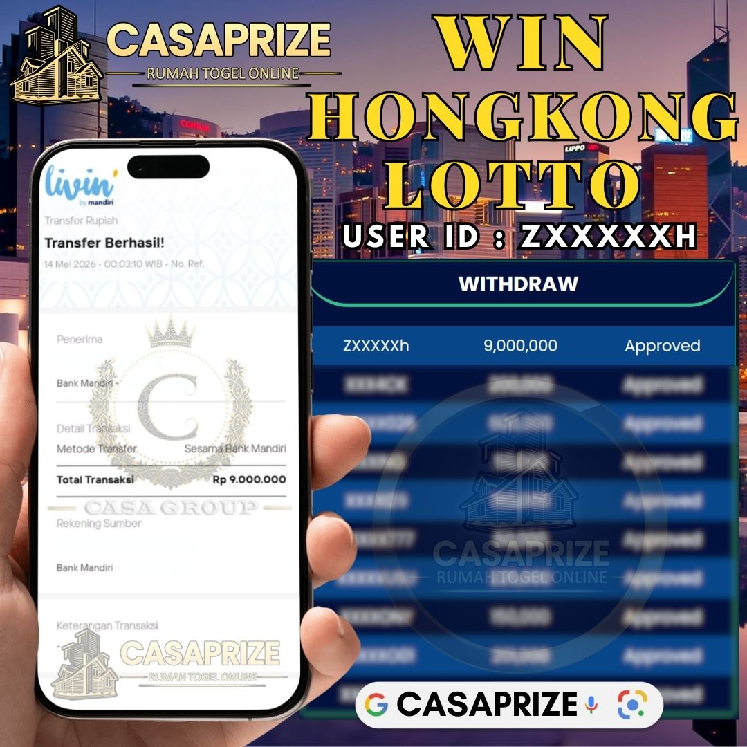 MELEDAK !! SELAMAT MEMBER CASAPRIZE JACKPOT PAUS DI PASARAN HONGKONG LOTTO 