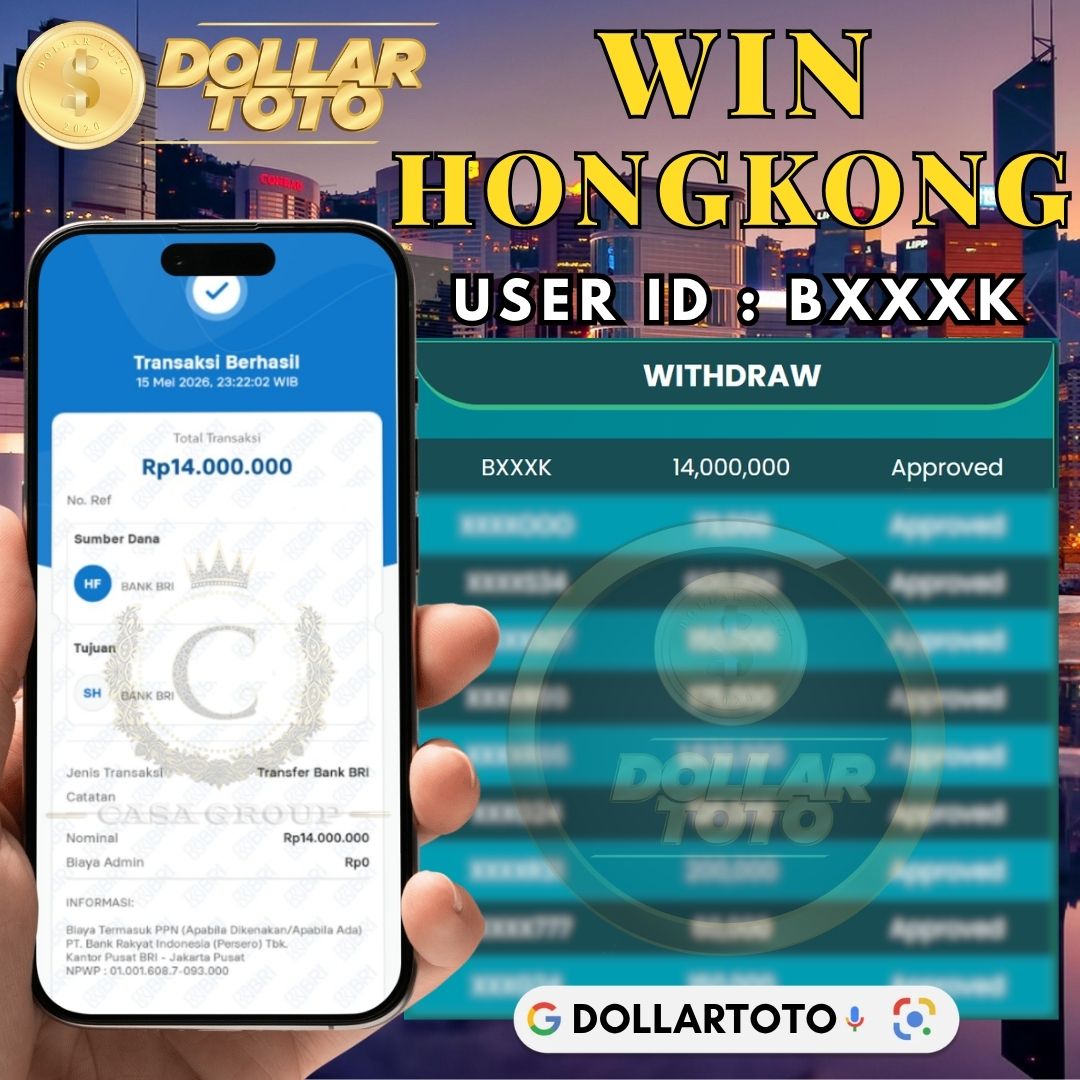 MELEDAK !! SELAMAT MEMBER DOLLARTOTO JACKPOT PAUS DI PASARAN HONGKONG 
