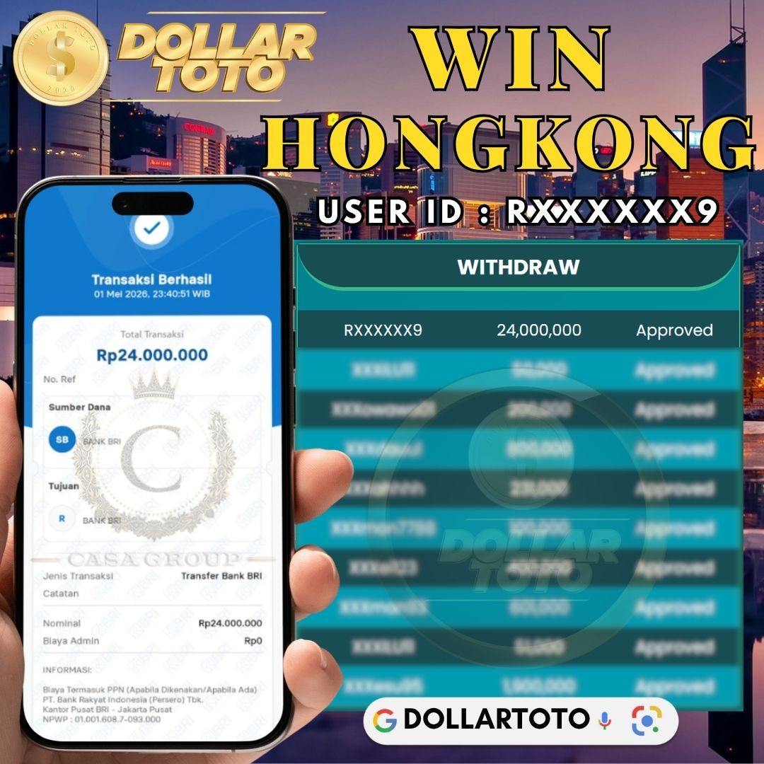 MELEDAK !! SELAMAT MEMBER DOLLARTOTO JACKPOT PAUS DI PASARAN HONGKONG 