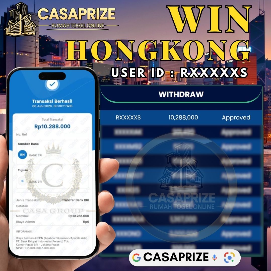 MELEDAK !! SELAMAT MEMBER CASAPRIZE JACKPOT PAUS DI PASARAN HONGKONG 