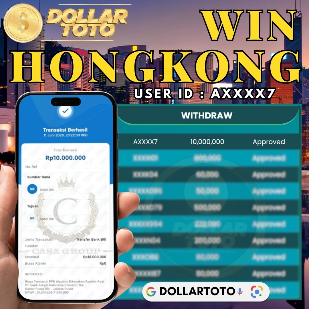 MELEDAK !! SELAMAT MEMBER DOLLARTOTO JACKPOT PAUS DI PASARAN HONGKONG 