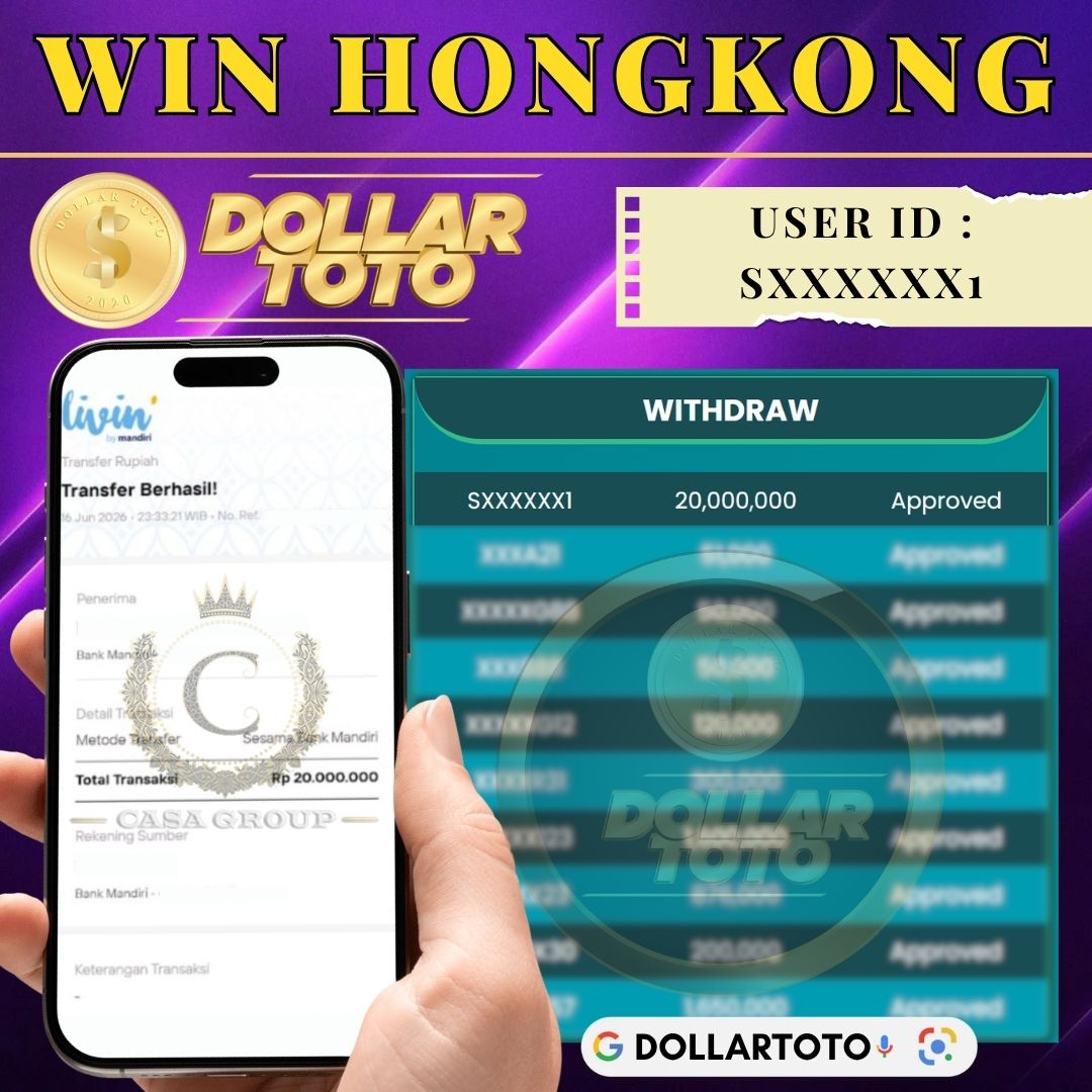 MELEDAK !! SELAMAT MEMBER DOLLARTOTO JACKPOT PAUS DI PASARAN HONGKONG 