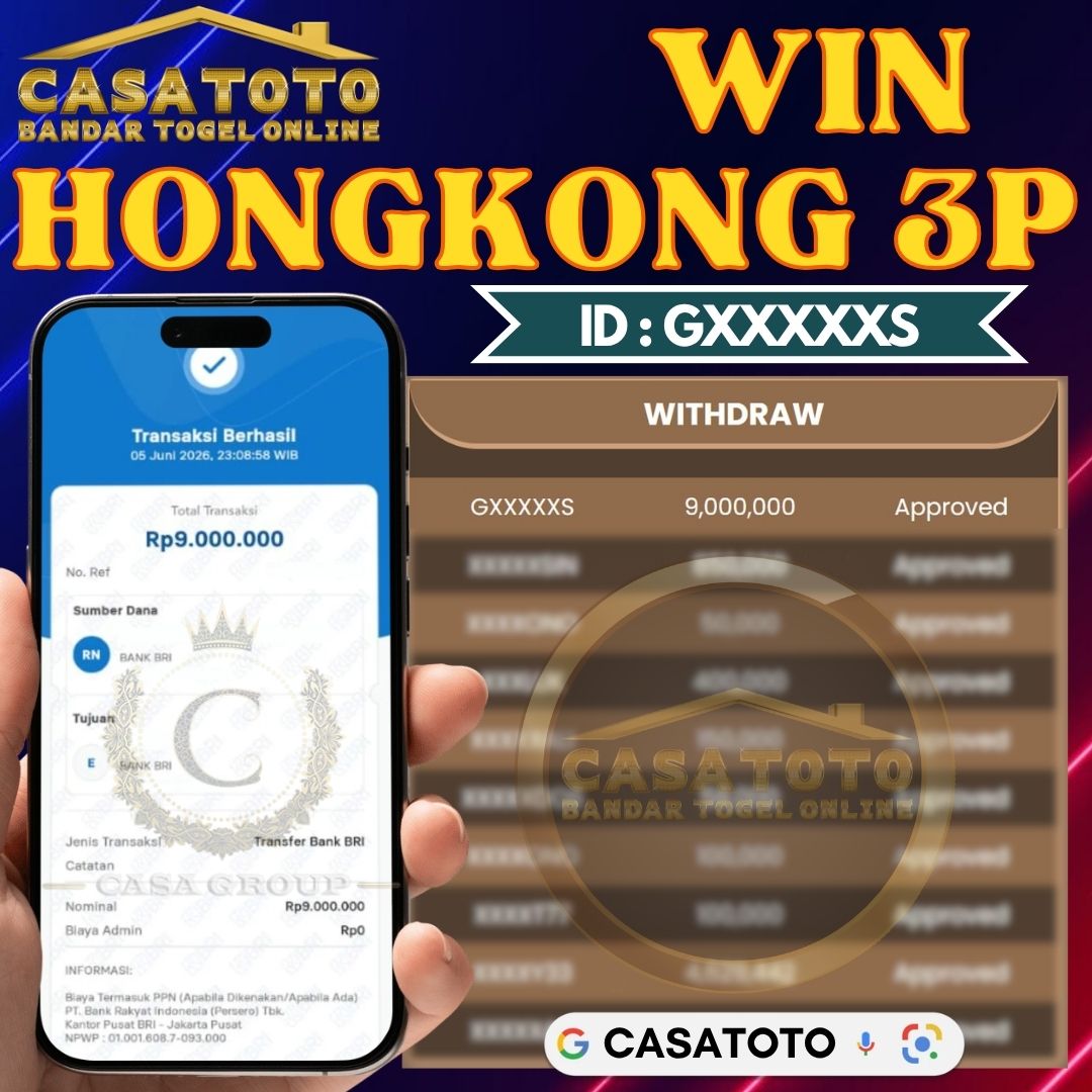 MELEDAK !! SELAMAT MEMBER CASATOTO JACKPOT PAUS DI PASARAN HONGKONG 3P