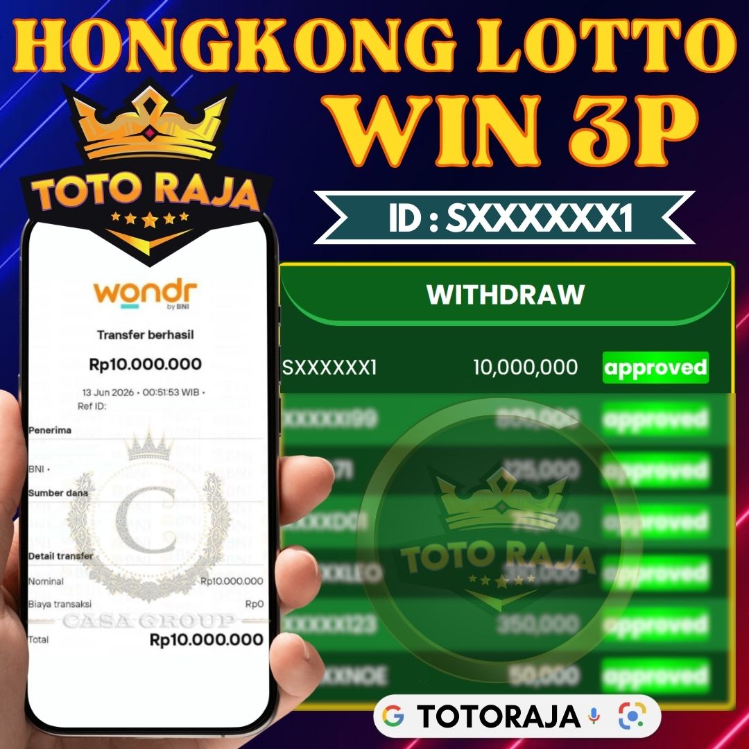 MELEDAK !! SELAMAT MEMBER TOTORAJA JACKPOT PAUS DI PASARAN HONGKONG LOTTO 3P 